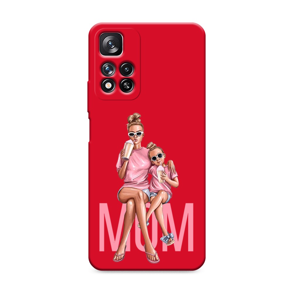 фото Матовый силиконовый чехол "lovely mom" на xiaomi redmi note 11 pro awog