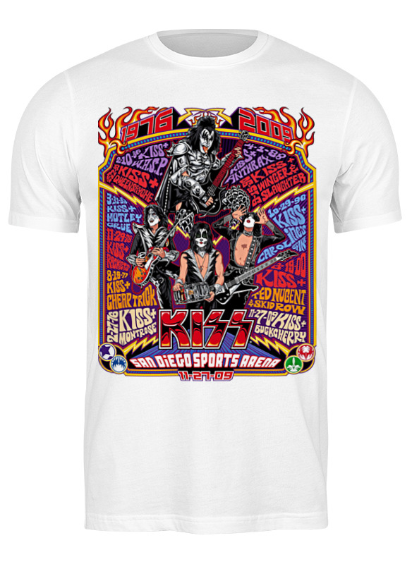 

Футболка мужская Printio Kiss band белая S, Белый, Kiss band