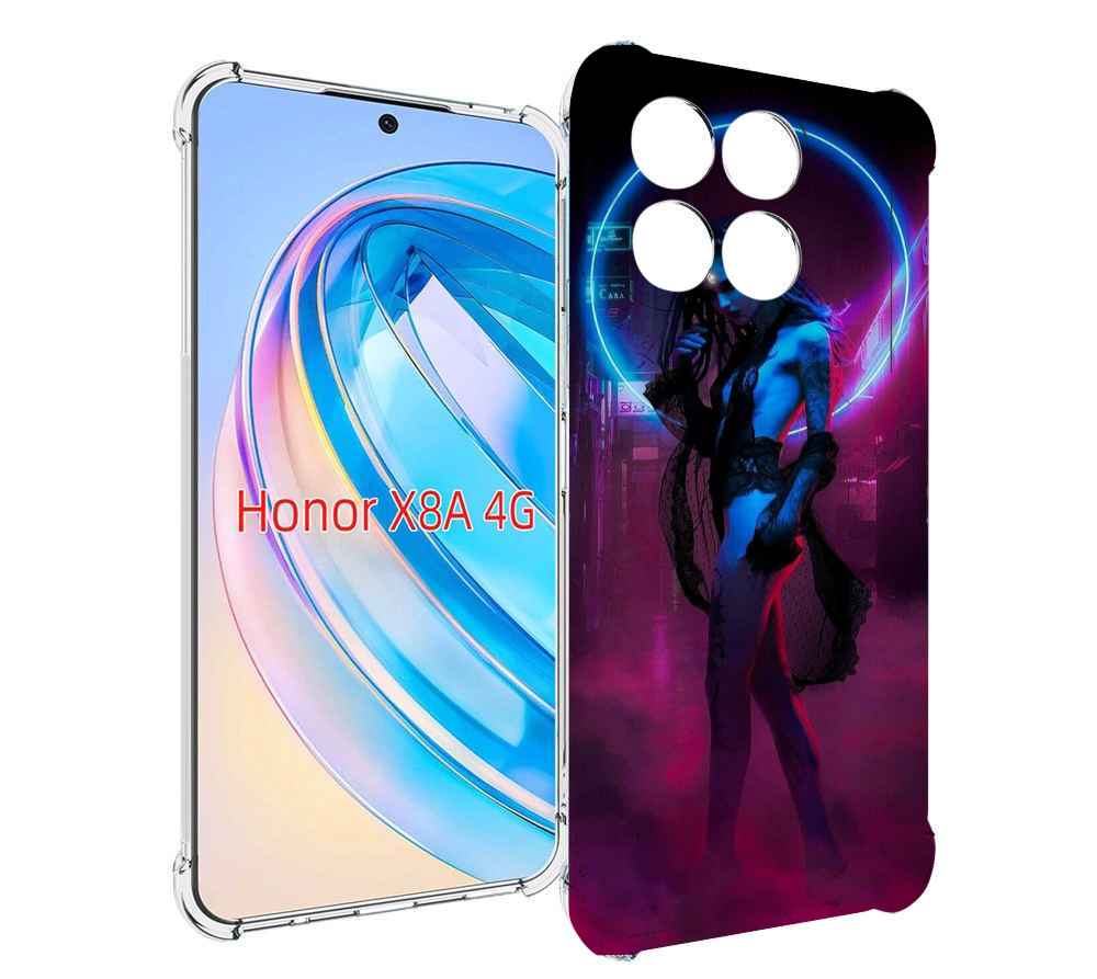 

Чехол MyPads красивая девушка в дыму неон женский для Honor X8a, Tocco