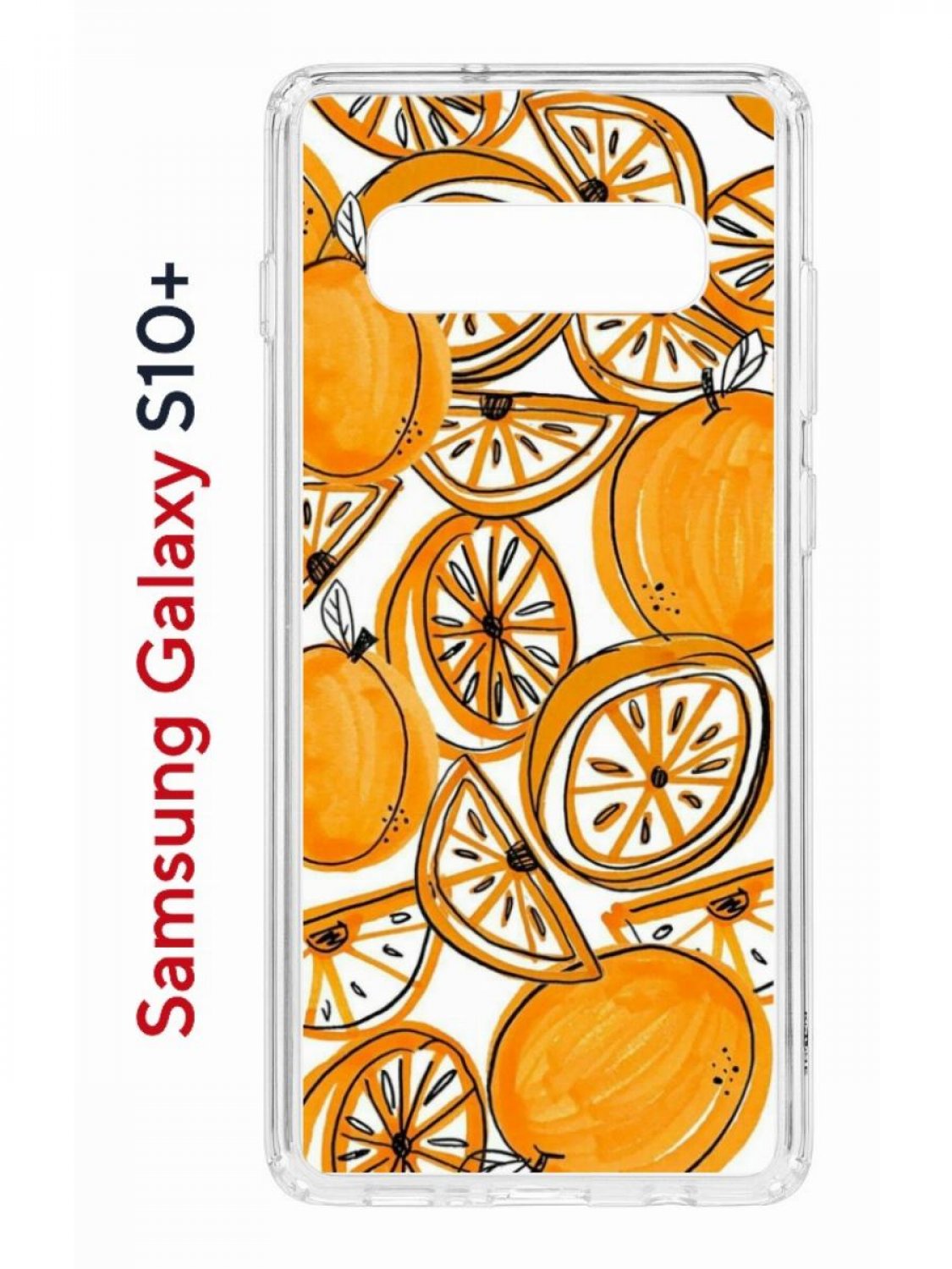 Чехол на Samsung S10 Plus Kruche Print Апельсины,противоударный бампер,с защитой камеры