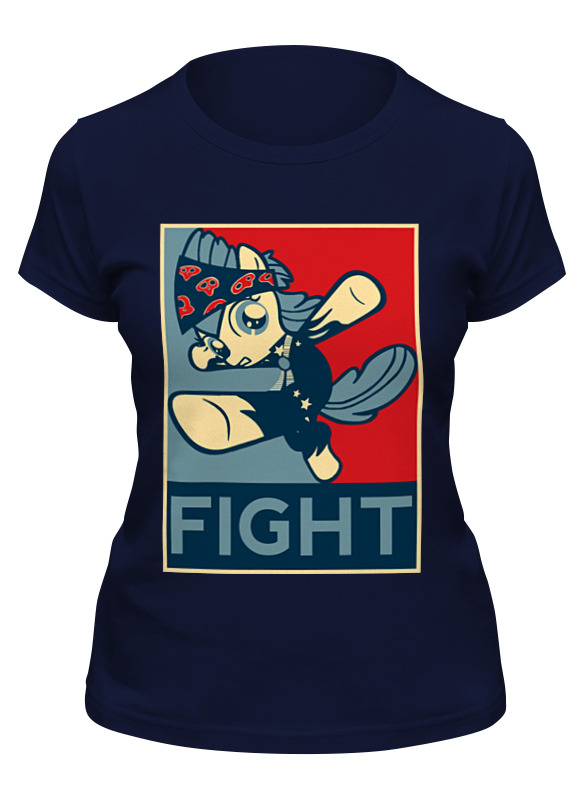 

Футболка женская Printio Fight синяя S, Синий, Fight