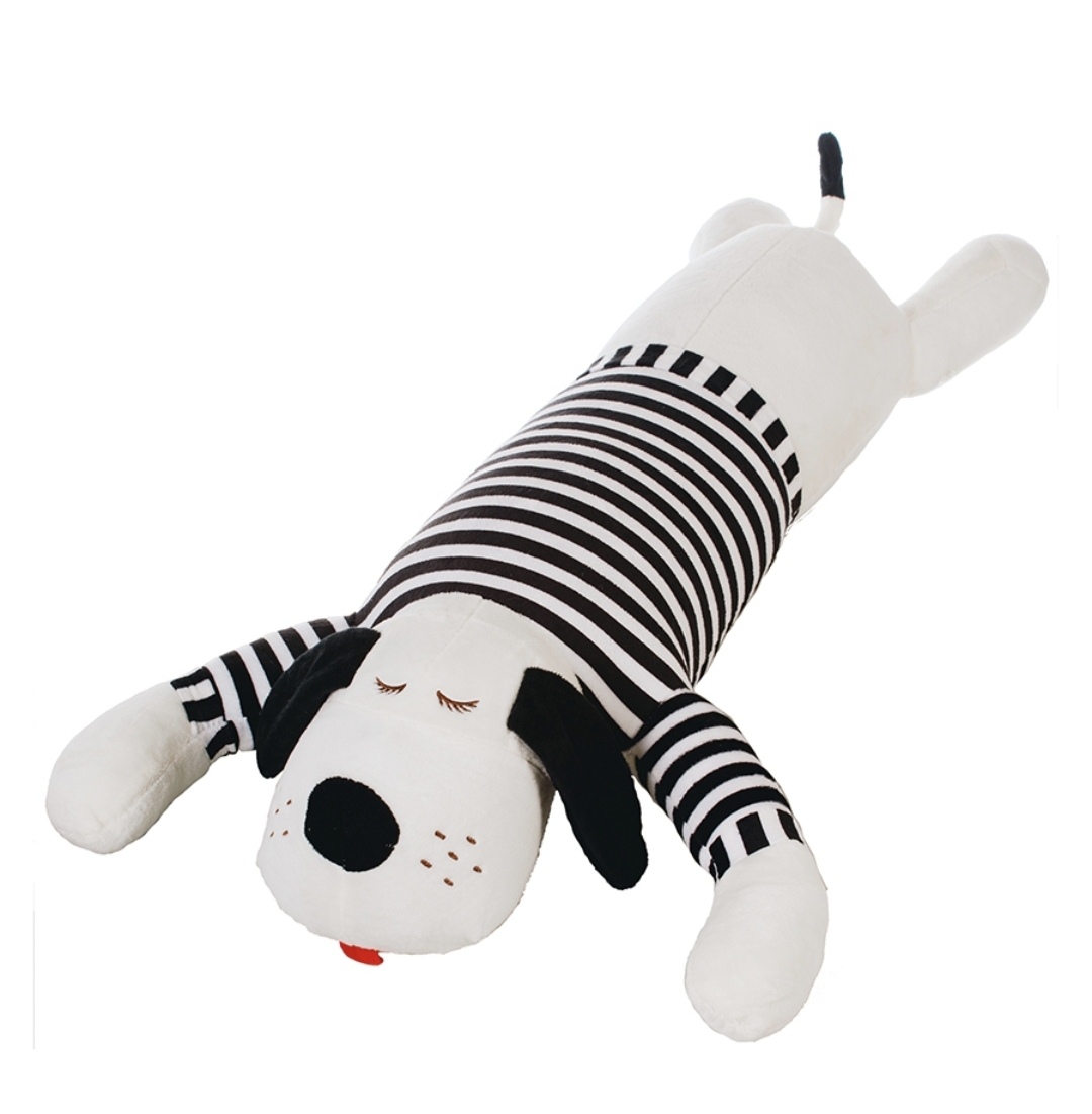 фото Подушка мягкиймишка собака 70см бело-черный