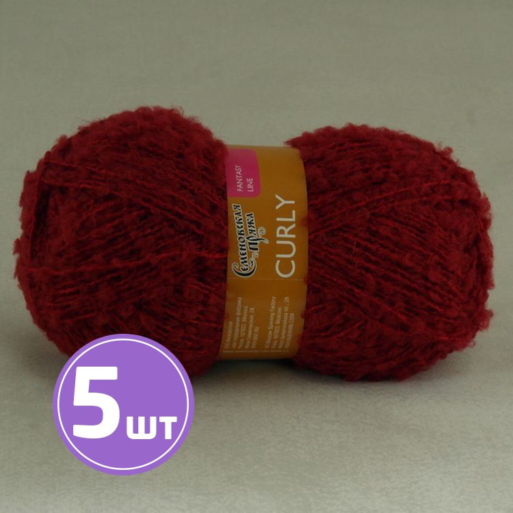 

Пряжа Семеновская пряжа Curly 215 георгин 5 шт по 100 г, Розовый