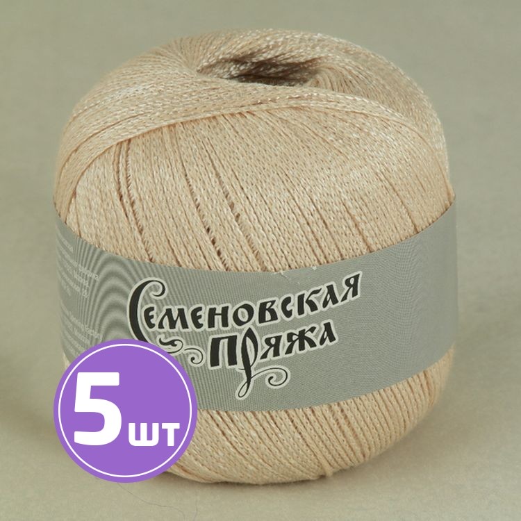 

Пряжа Семеновская пряжа Mone 37364 песочный+В_х1 5 шт по 100 г, Бежевый