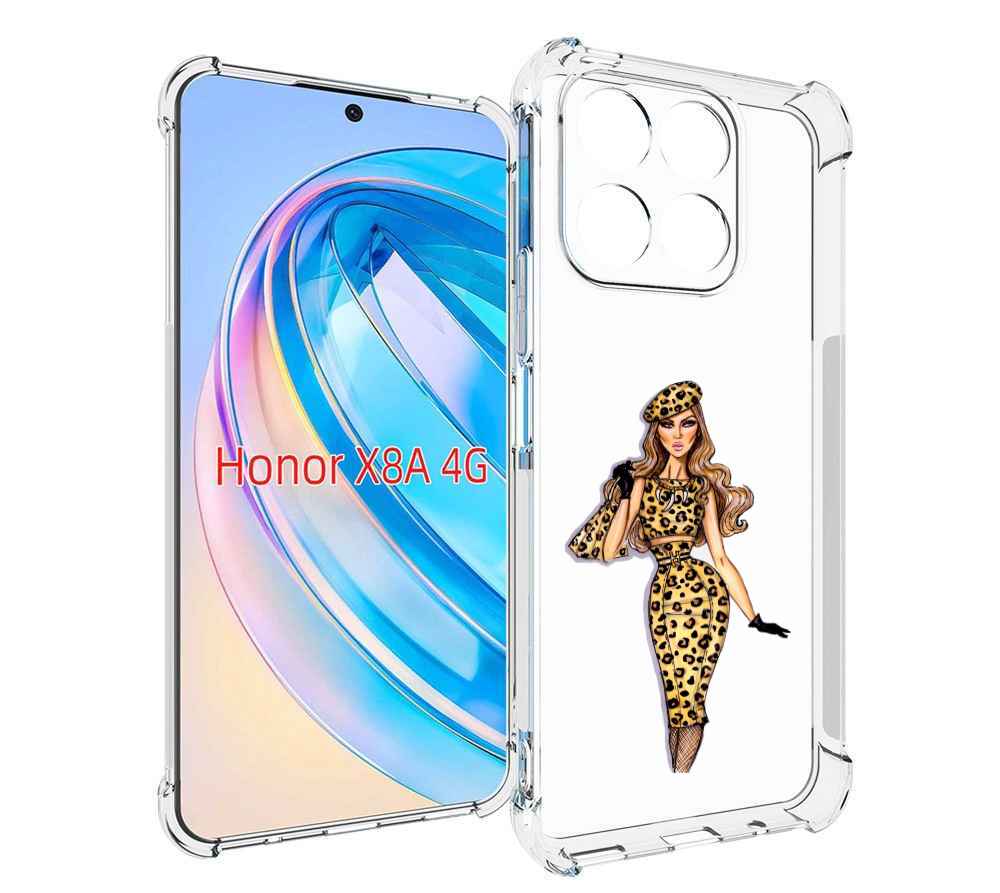 

Чехол MyPads леопардовое платье женский для Honor X8a, Tocco