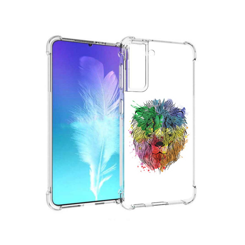 

Чехол MyPads Tocco для Samsung Galaxy S21 разноцветный гордый лев (PT157088.510.573), Прозрачный, Tocco