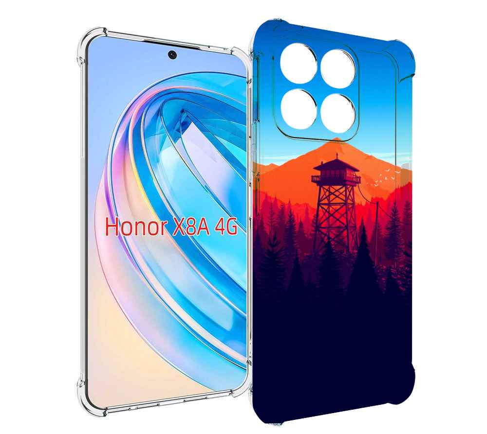 

Чехол MyPads лес с оранжевыми горами для Honor X8a, Tocco