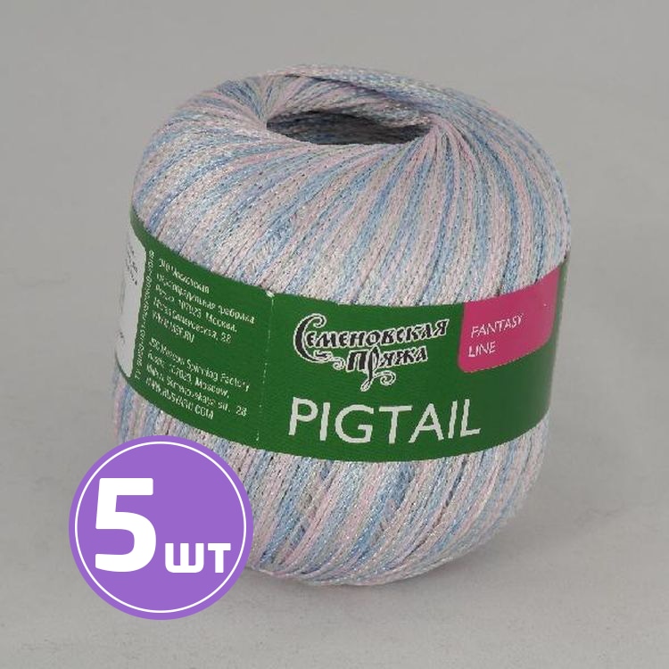 

Пряжа Семеновская пряжа Pigtail 51681 белый-N001 5 шт по 100 г