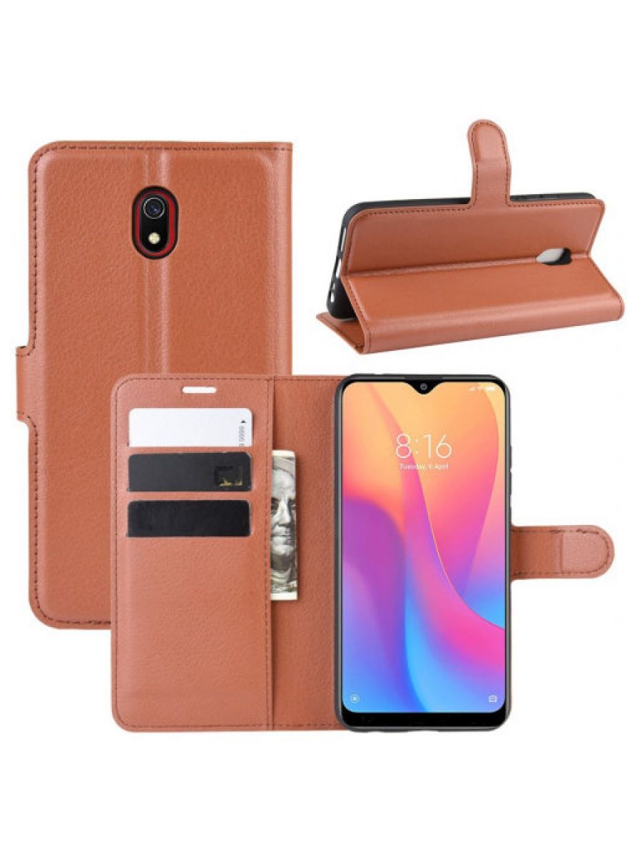 

Чехол Wallet для смартфона Xiaomi Redmi 8A коричневый