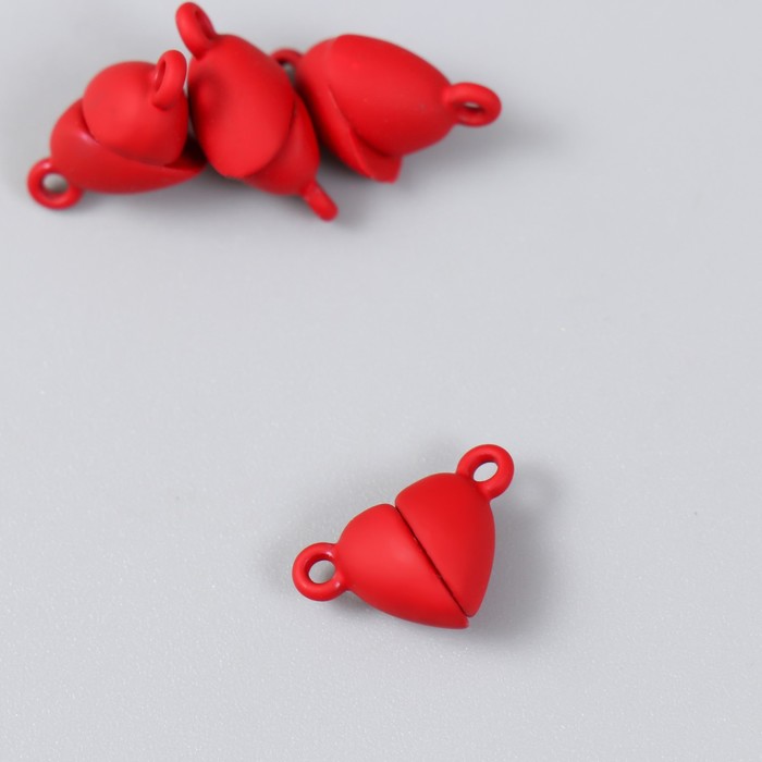 

Замок магнитный металл "Сердечко" красный матовый 2 шт 1,2х1,2 см (4 шт)