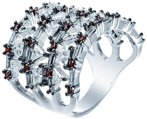 

Кольцо из серебра с фианитом р. 17 Джей Ви SR27026-R1, SR27026-R1