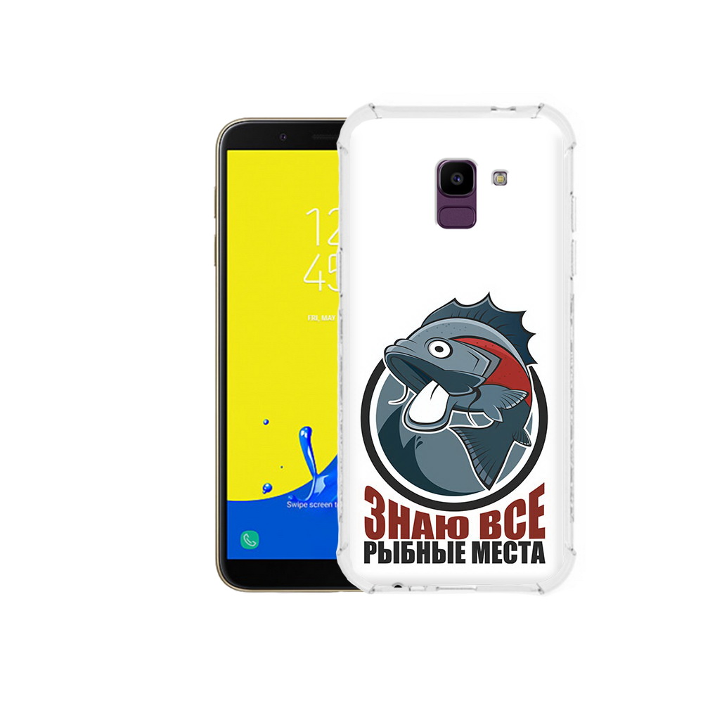 

Чехол MyPads Tocco для Samsung Galaxy J6 (2018) знаю все рыбные места, Прозрачный, Tocco