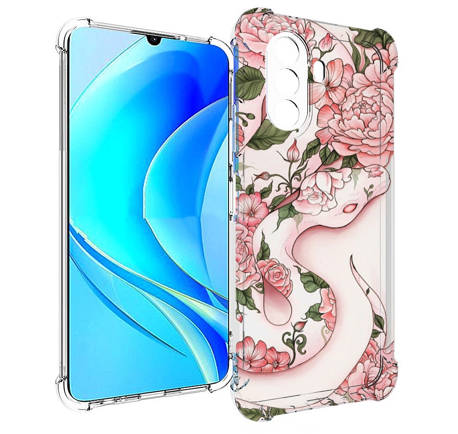 

Чехол MyPads змея-в-розовых-цветах женский для Huawei Nova Y70 / Nova Y70 Plus, Прозрачный, Tocco