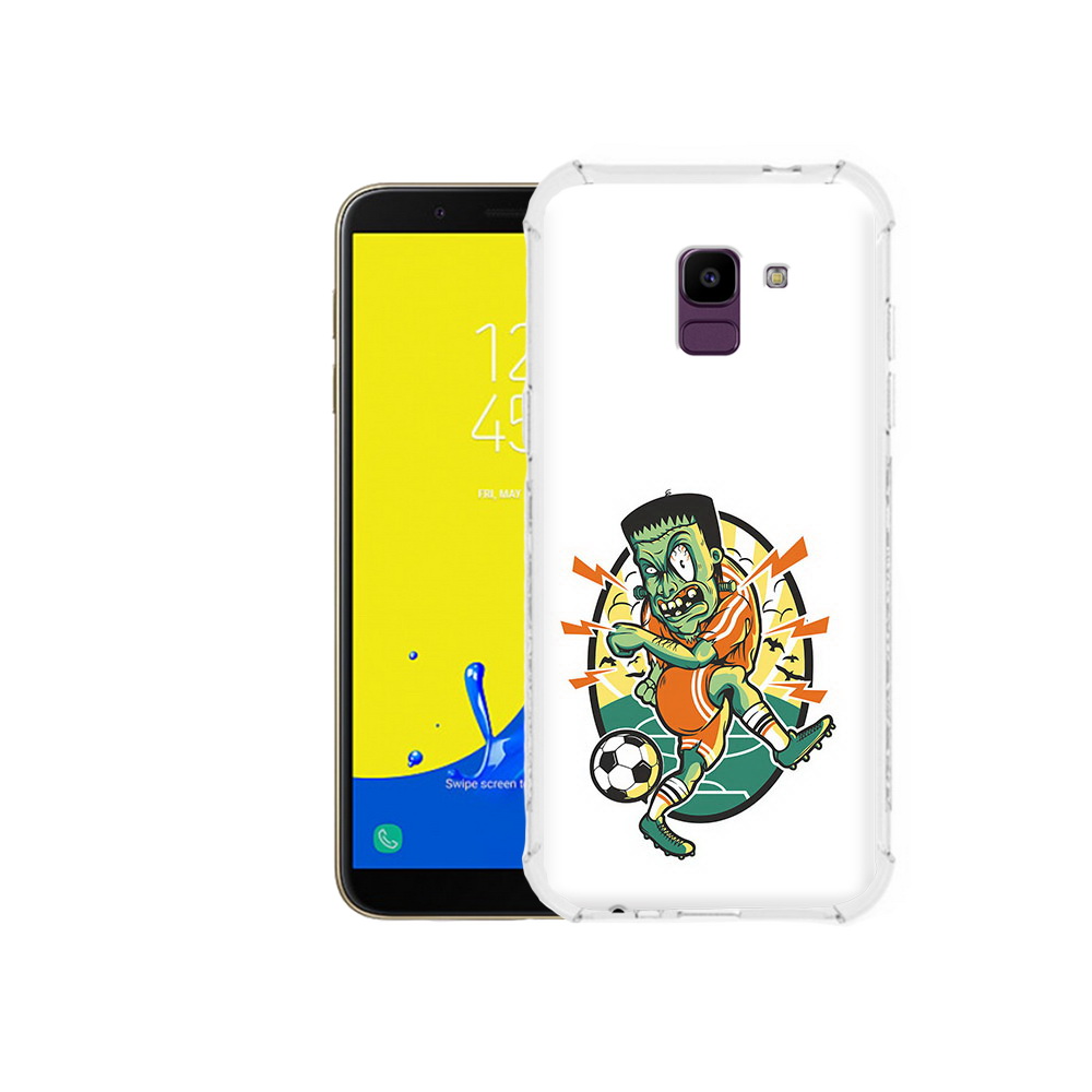 

Чехол MyPads Tocco для Samsung Galaxy J6 (2018) зомби футболист, Прозрачный, Tocco