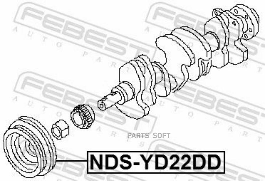 FEBEST Шкив коленвала NISSAN X-TRAIL T30 NDS-YD22DD