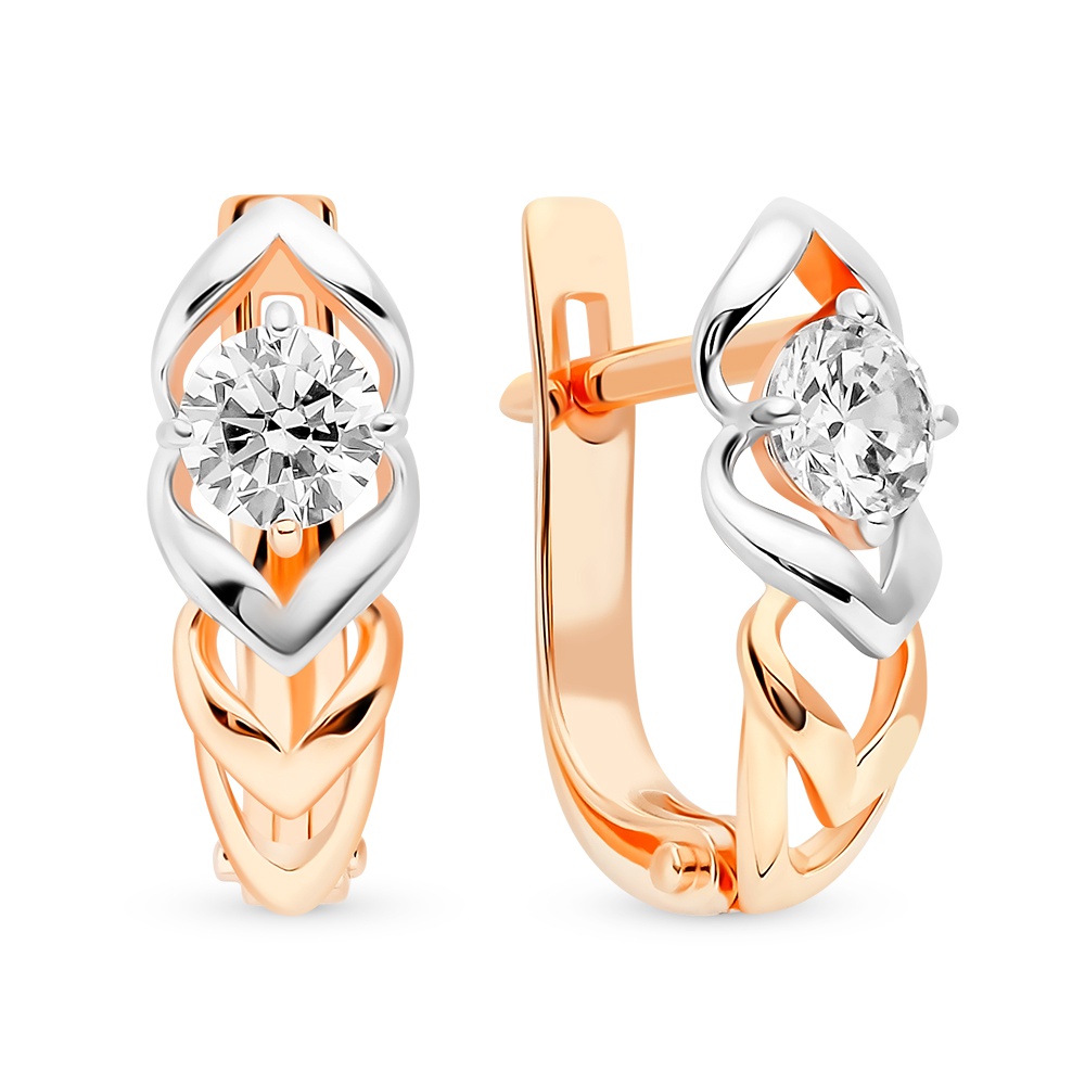 

Серьги из красного золота 585Gold 302006449, фианит, 302006449