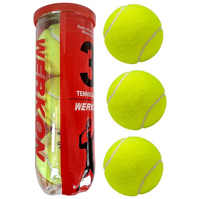 Мяч для тенниса SPORTEX 3 шт в тубе желтый красный
