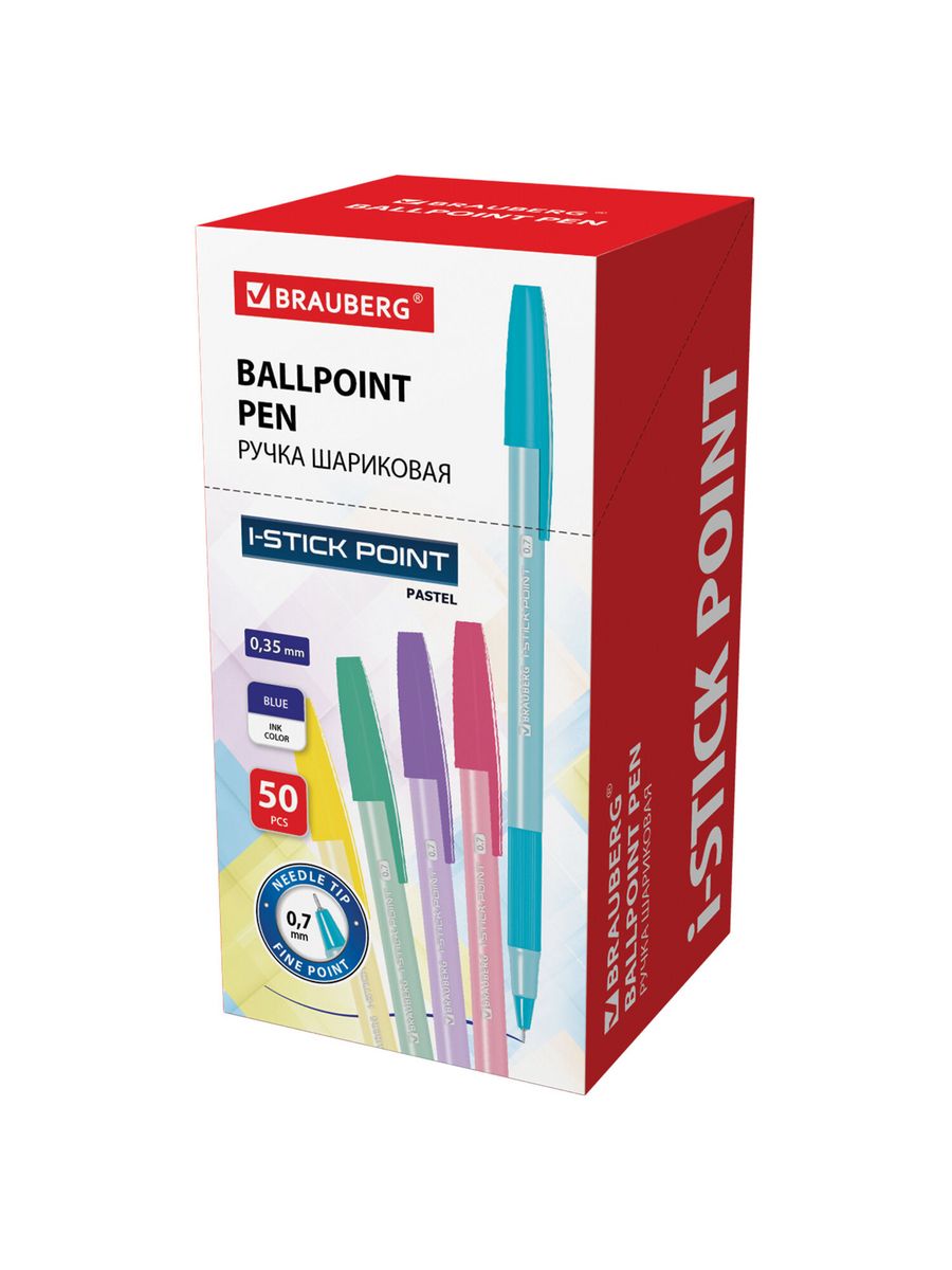

Ручки Brauberg шариковые с грипом i-STICK POINT 50 шт
