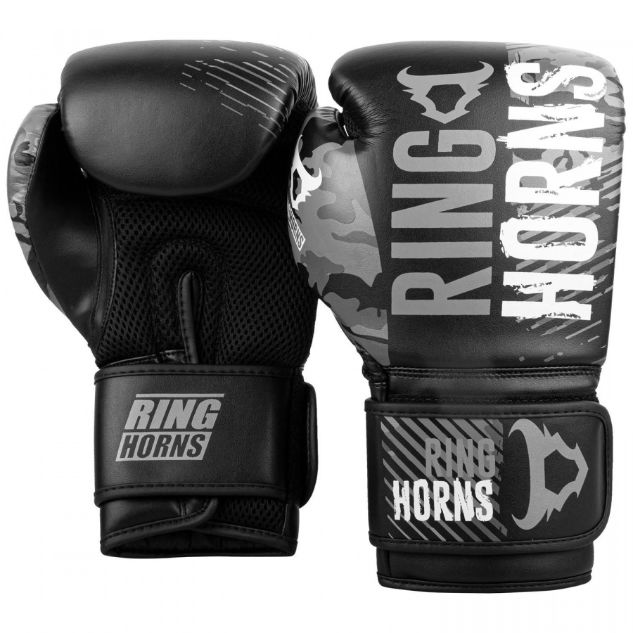 Боксерские перчатки Ringhorns Charger черно-серые, 10 унций