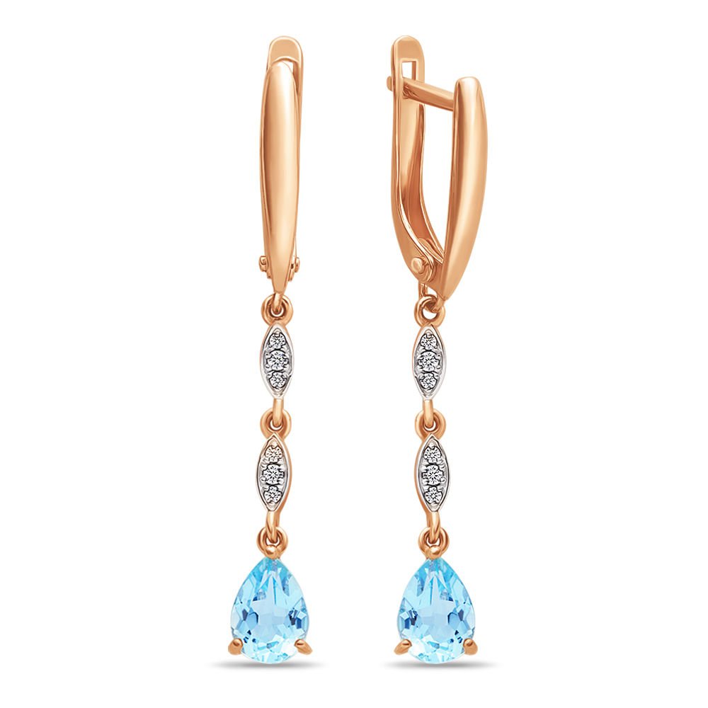 

Серьги из красного золота с топазом/фианитом 585Gold 202005864, 202005864