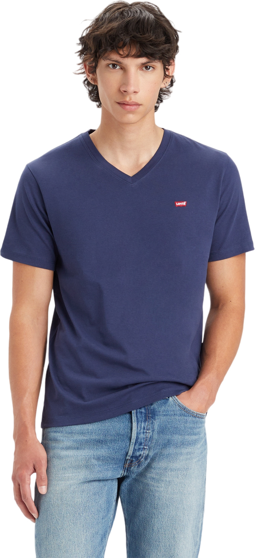 

Футболка мужская Levi's CLASSIC HM V NECK TEE BLUES синяя S, Синий, CLASSIC HM V NECK TEE BLUES