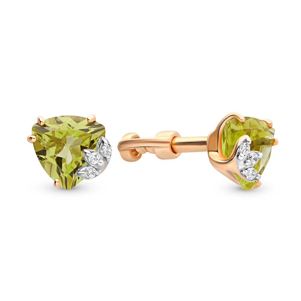 

Серьги из красного золота с хризолитом/фианитом 585Gold 202006228, 202006228