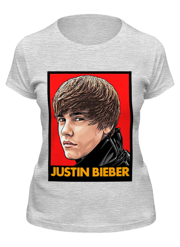 

Футболка женская Printio Justin bieber серая S, Серый, Justin bieber