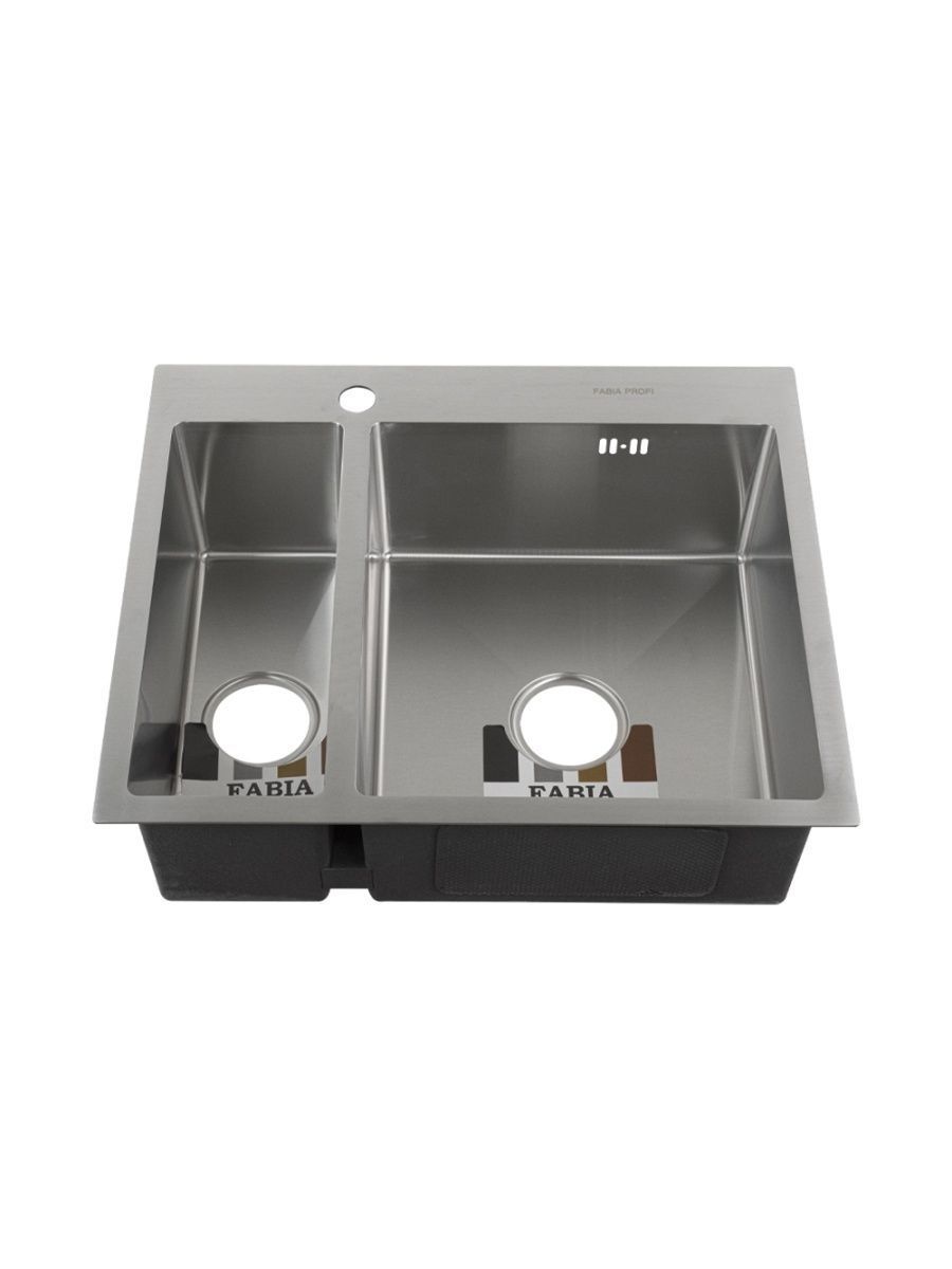 Мойка для кухни врезная + большой сифон с переливом FABIA Profi 61513
