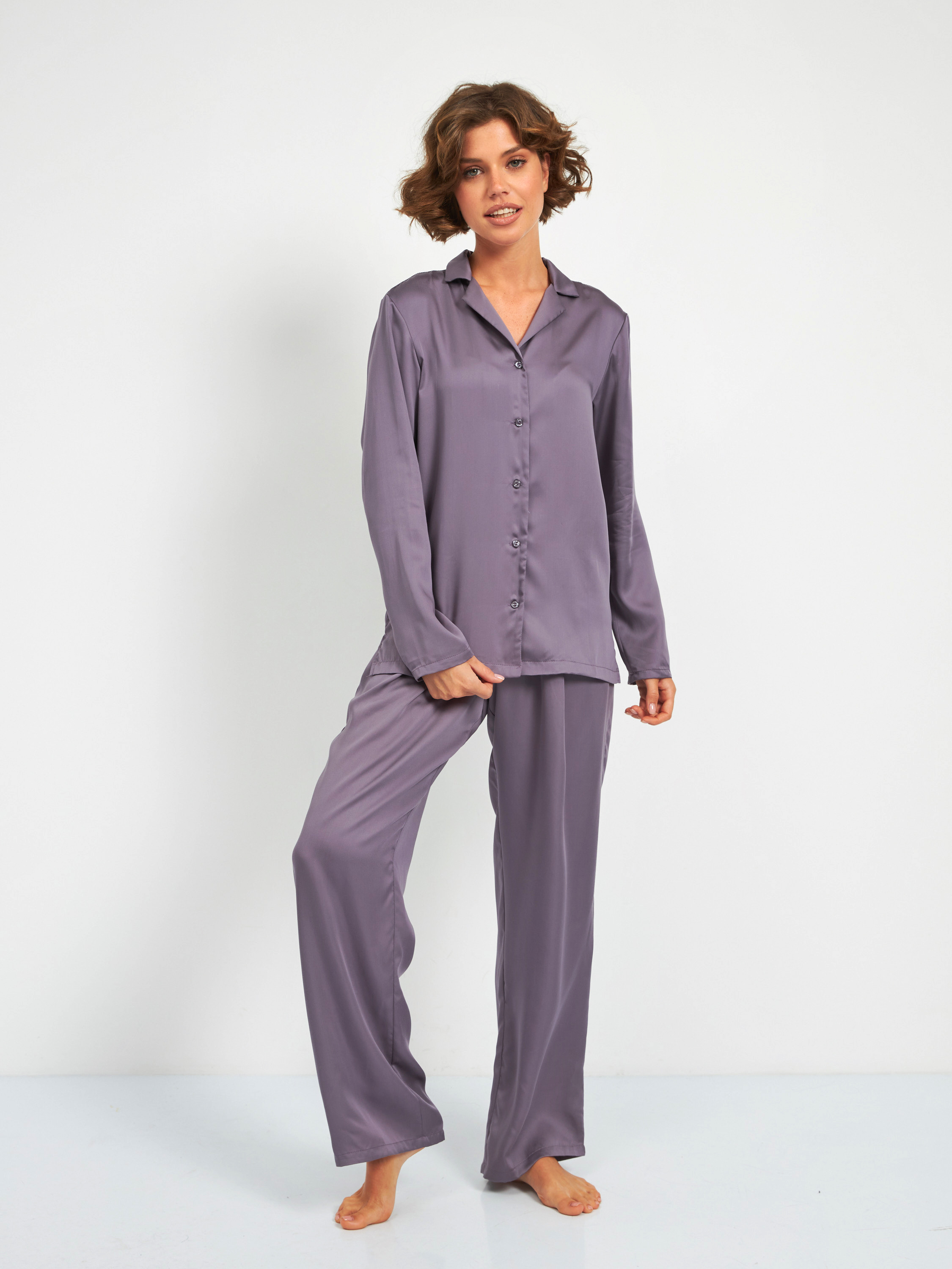 

Пижама женская Olesya Home 8005-2OH фиолетовая 52 RU, Фиолетовый, 8005-2OH