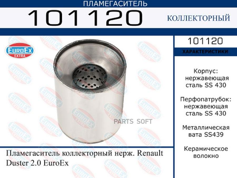 

Пламегаситель коллекторный нерж. Renault Duster 2.0