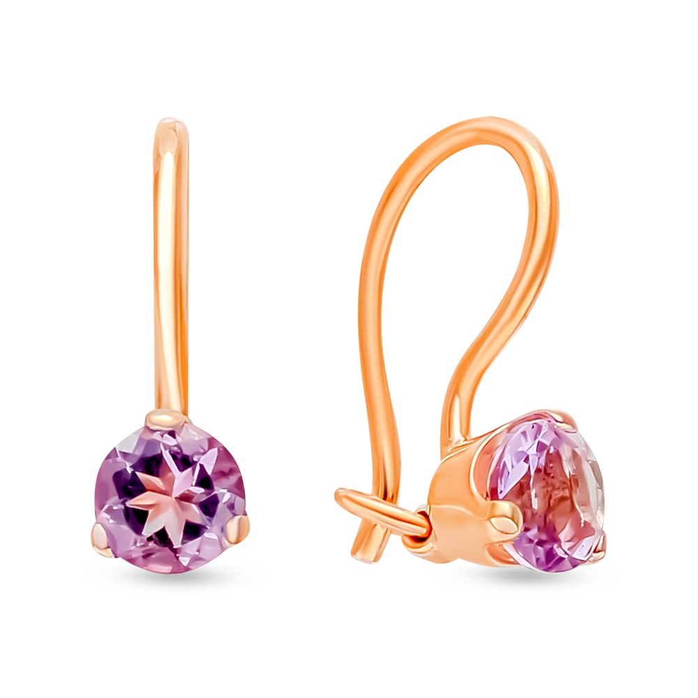 

Серьги из красного золота с аметистом 585Gold 202008422, 202008422