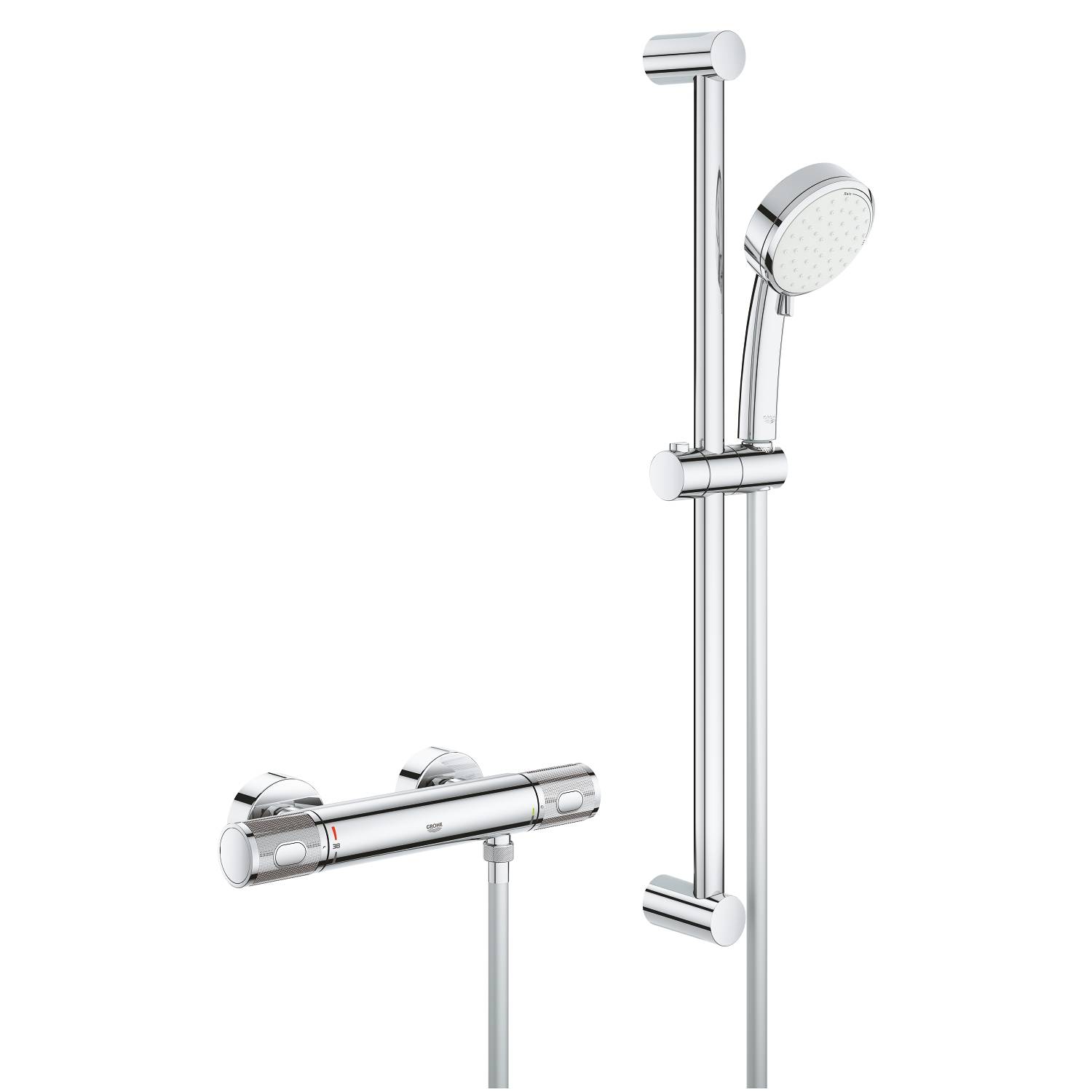 фото Термостат для душа grohe grohtherm 1000 performance с душевым гарнитуром (34783000)