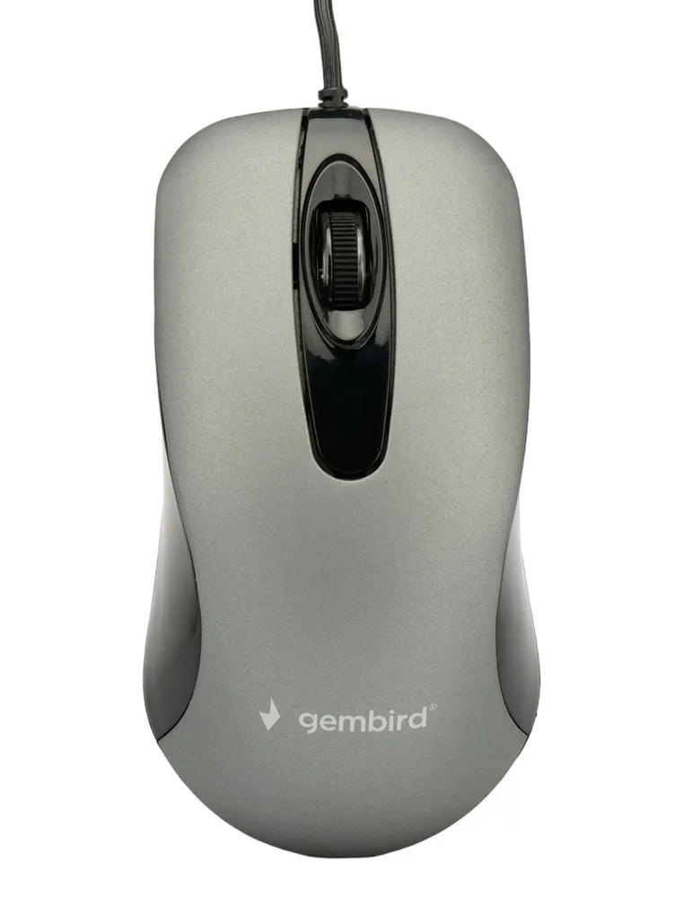 Проводная мышь Gembird MOP-400-GR серый, черный