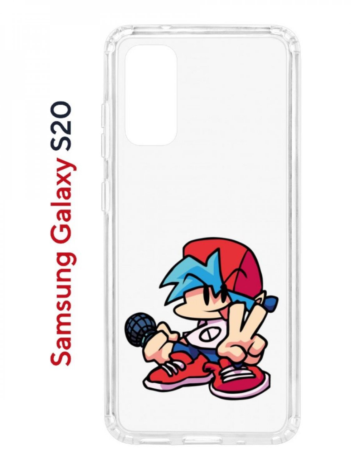 Чехол на Samsung S20 Kruche Print FNF Boyfrend,противоударный бампер,с защитой камеры