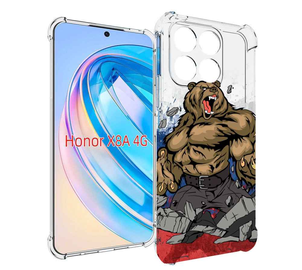 

Чехол MyPads медведь защитник родины для Honor X8a, Tocco