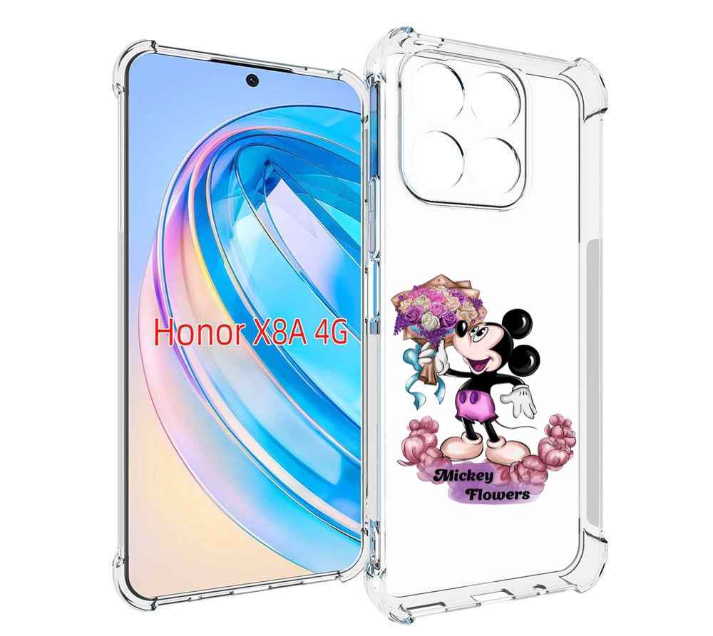 

Чехол MyPads микки-с-цветами женский для Honor X8a, Tocco