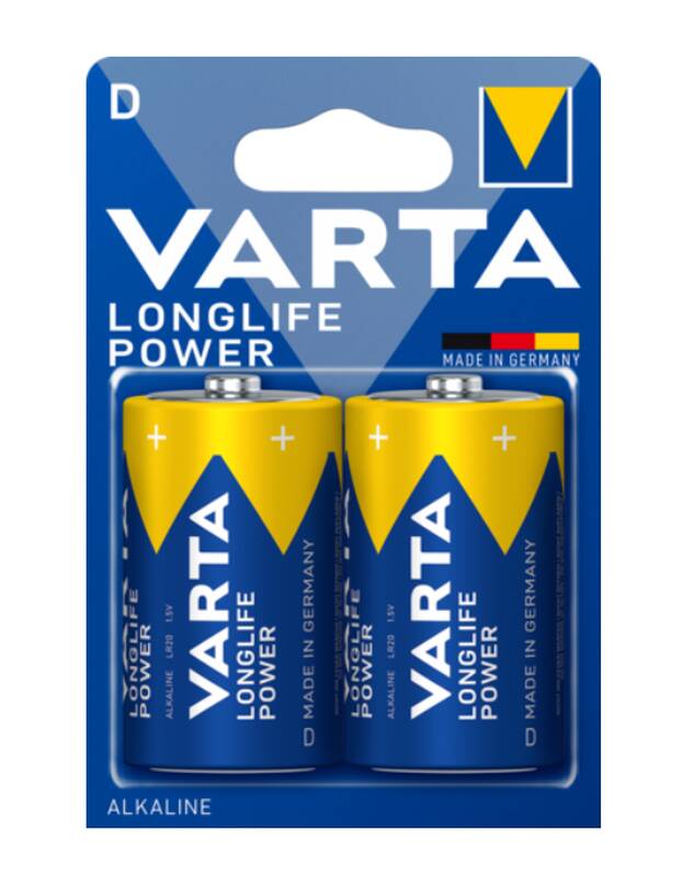 

Батарейка Varta LONGLIFE POWER LR20 D BL2 Alkaline 1.5V 04920-2, 04920-2