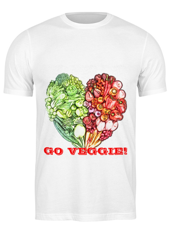 

Футболка мужская Printio Go veggie! белая XL, Белый, Go veggie!