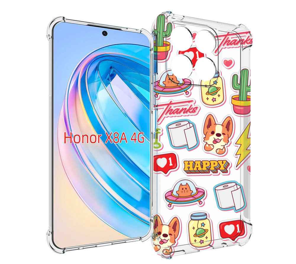 

Чехол MyPads милые-стикеры-корги для Honor X8a, Tocco