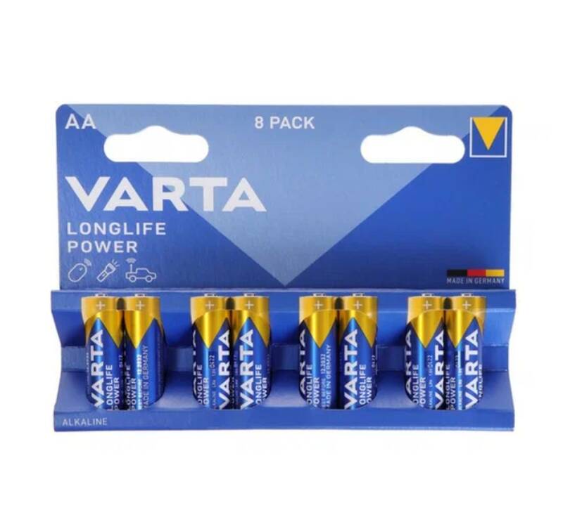 

Батарейка Varta LONGLIFE POWER LR6 AA BL8 Alkaline 1.5V 04906121418, 04906121418