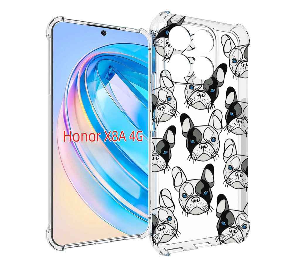 

Чехол MyPads мини-собачки-черно-белый для Honor X8a, Tocco