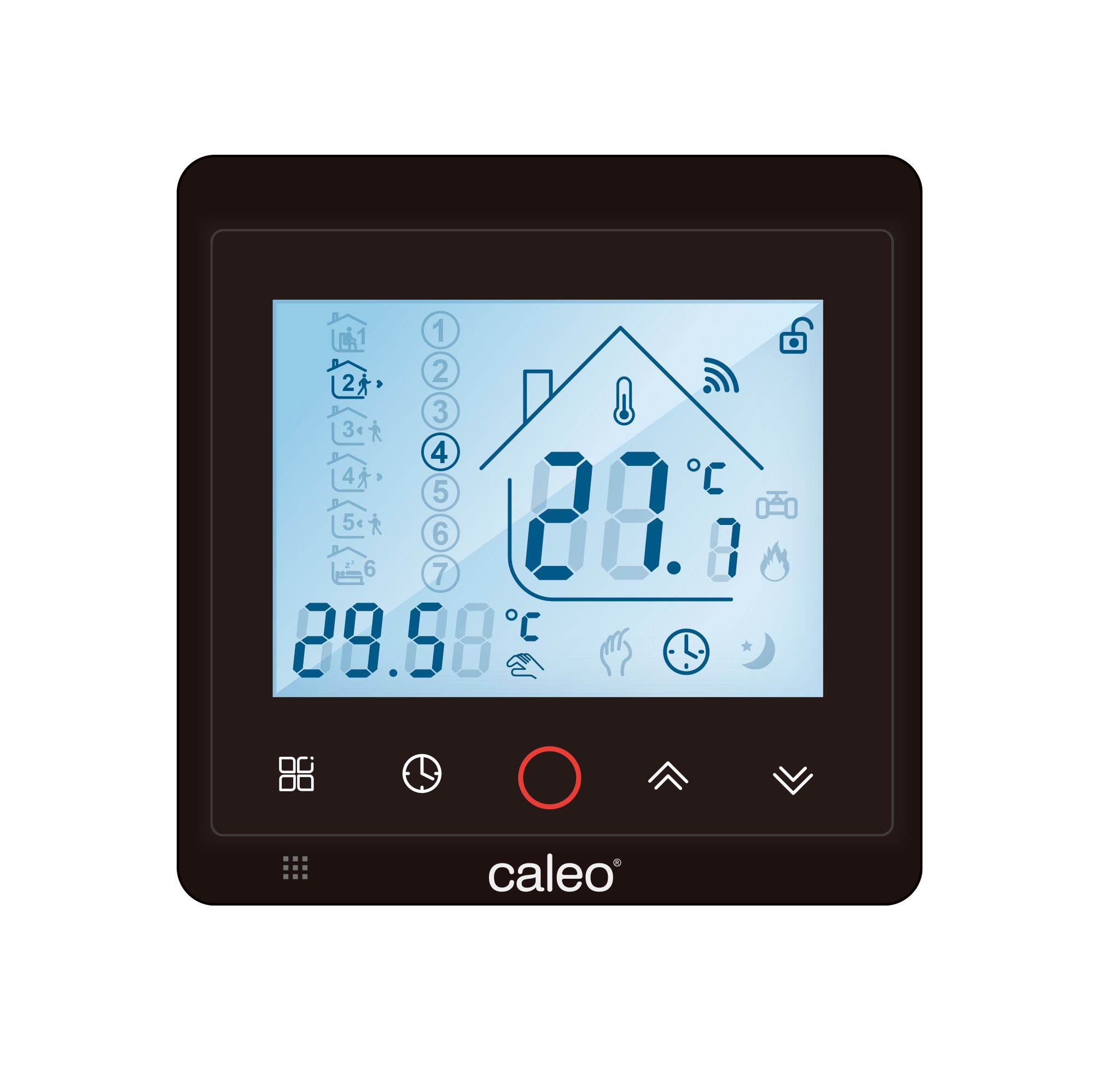 Терморегулятор CALEO С936 Wi-Fi Black встраиваемый, цифровой, программируемый, 3,5 кВт