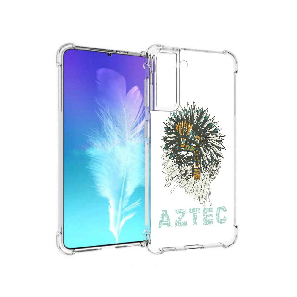 

Чехол MyPads Tocco для Samsung Galaxy S21 скелет индеец (PT157088.510.602), Прозрачный, Tocco