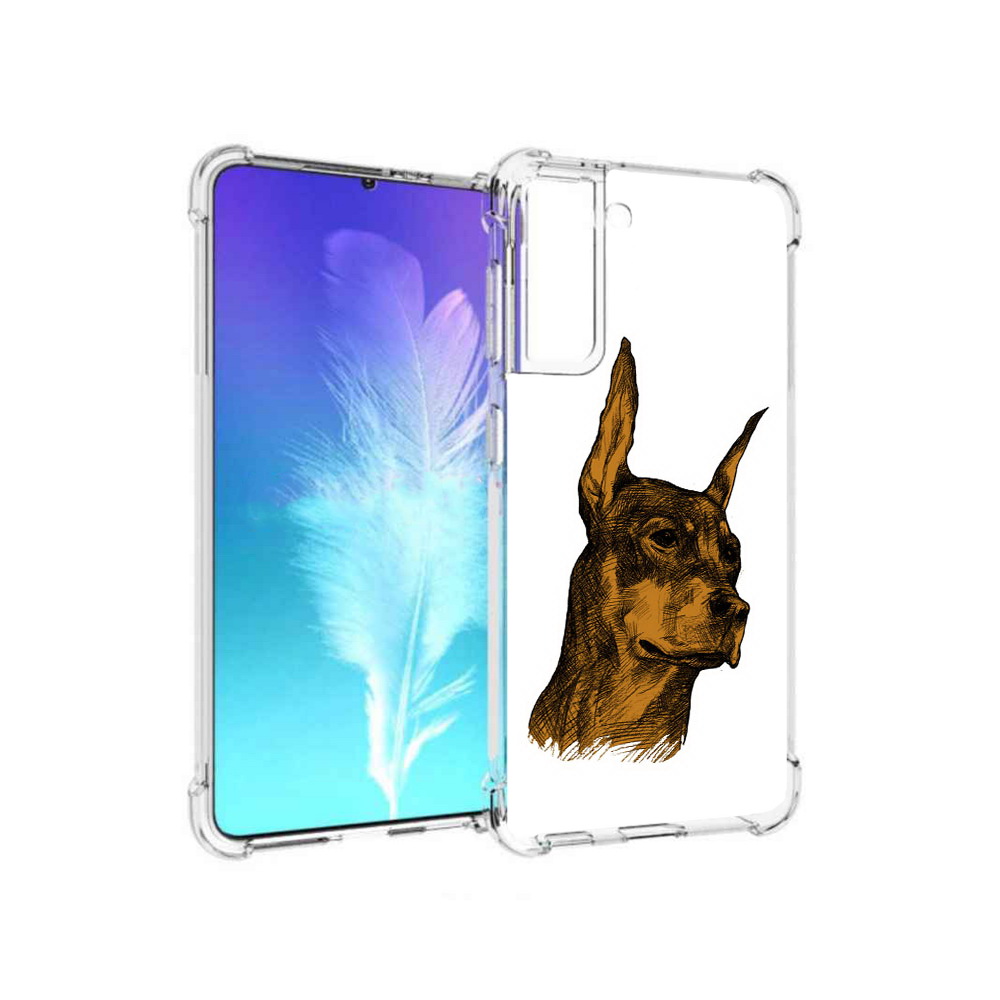 

Чехол MyPads Tocco для Samsung Galaxy S21 скетч доберман (PT157088.510.605), Прозрачный, Tocco