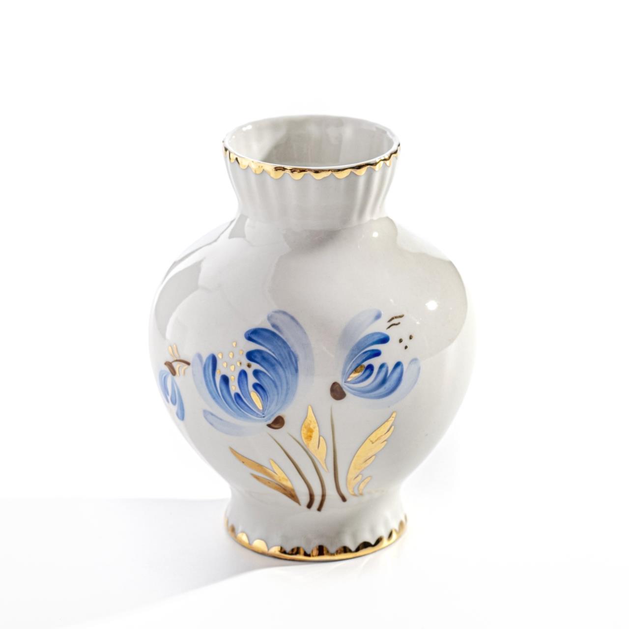 

Ваза, Винтаж, декорированная цветами, фарфор, роспись, золочение, СССР, 1973-1983 гг., 88