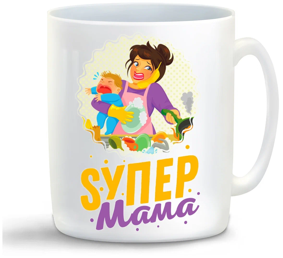 

Кружка CoolPodarok Семья. Супер мама