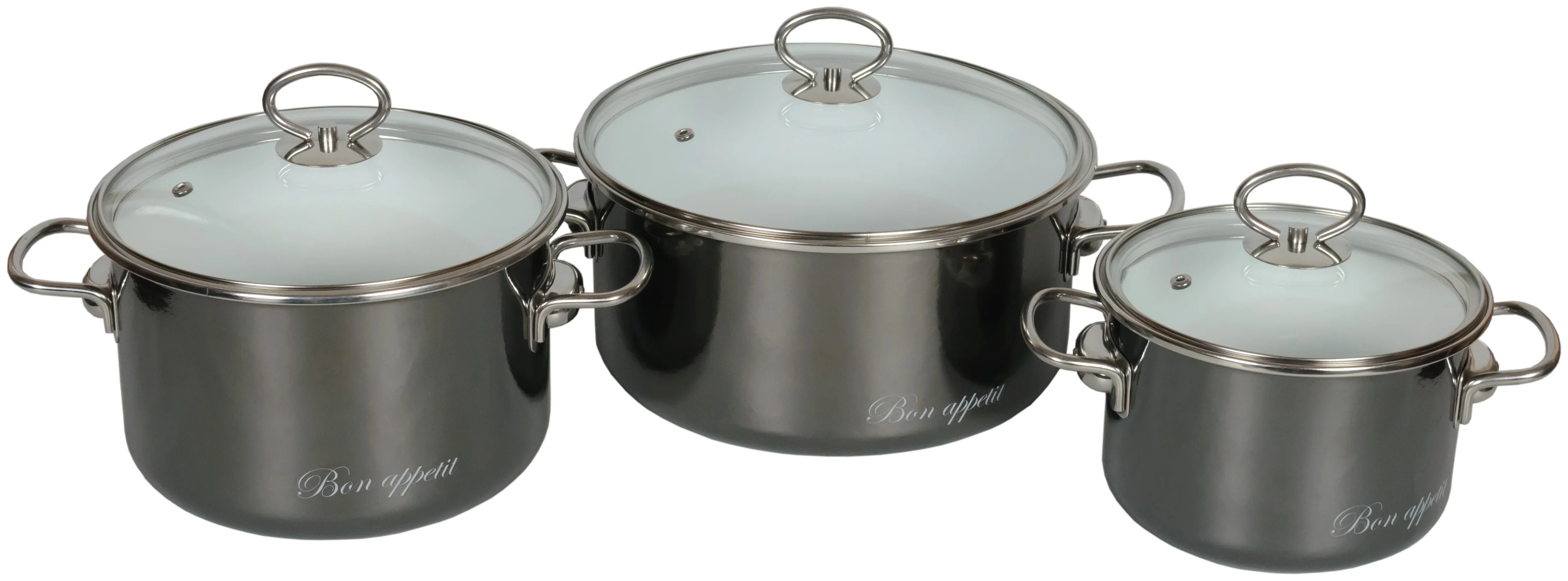 фото Набор кастрюль тм стальэмаль bon appetit 8db035s 6шт