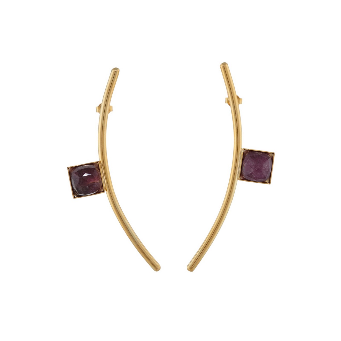 

Серьги из бижутерного сплава Katerina Vassou KV23.2-305922G, рубин искусственный, KV23.2-305922G