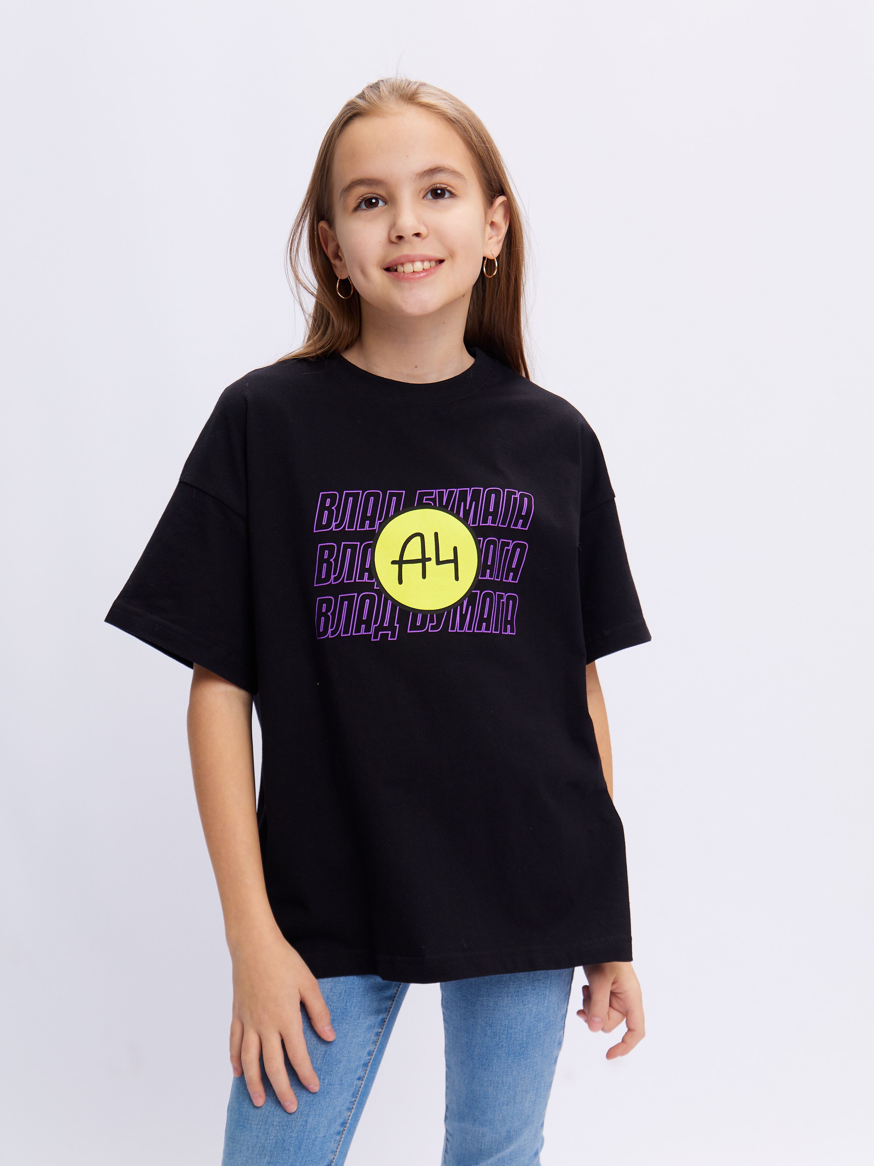 Футболка детская А4 Свитанок деш, черный, 110