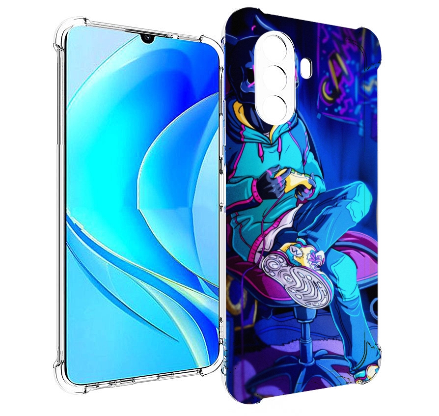 

Чехол MyPads киберпанк игрок для Huawei Nova Y70 / Nova Y70 Plus (MGA-LX9N), Прозрачный, Tocco